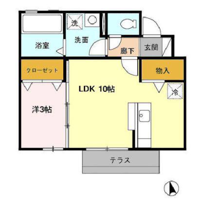 REGINA(1LDK/1階)の間取り写真