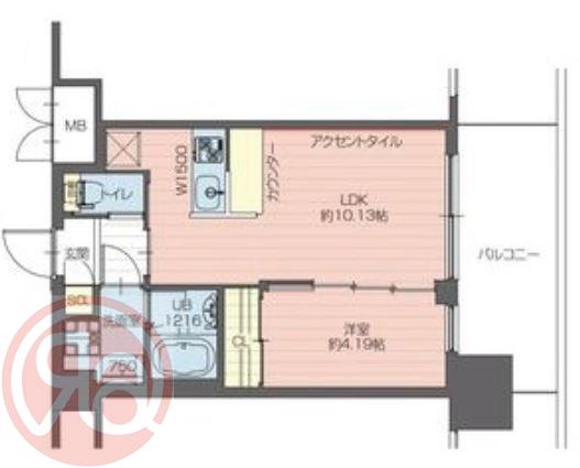 プレジオ弁天町(1LDK/4階)の間取り写真