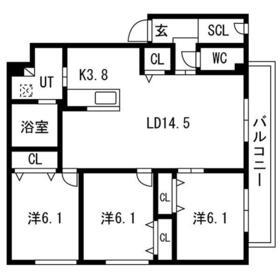 SATO BLDS白石本通(3LDK/3階)の間取り写真