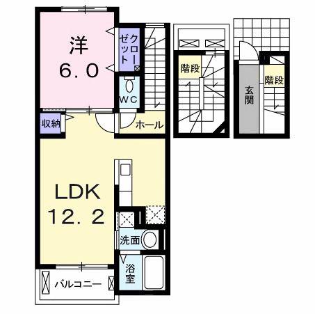 ラブリ18(1LDK/3階)の間取り写真