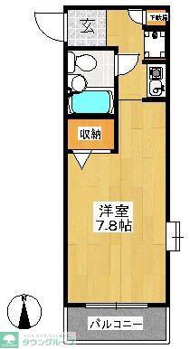 ジョイフル津田沼Ⅲ(1K/2階)の間取り写真