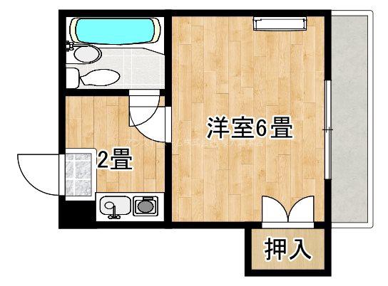エルム泉大津II(1K/2階)の間取り写真