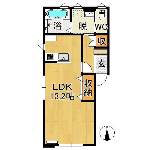 サンシャイン西大野(ワンルーム/1階)の間取り写真