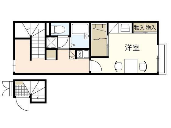 レオパレス和T&R(1K/2階)の間取り写真