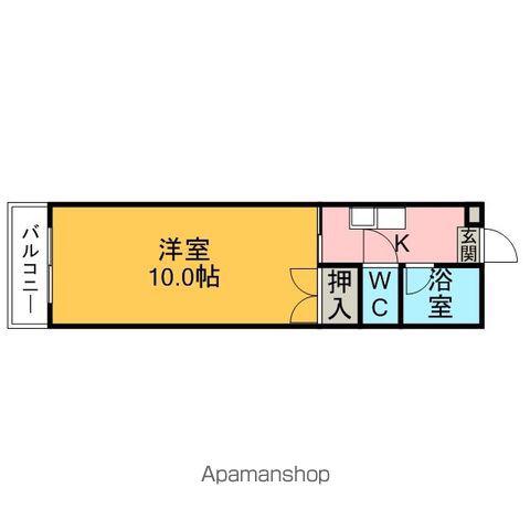パレストモエ(1K/1階)の間取り写真