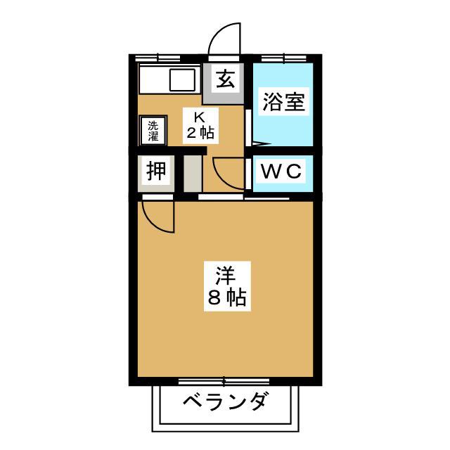 上松ハウスB(1K/2階)の間取り写真