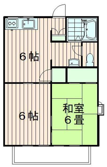 リバーハイツI(2DK/1階)の間取り写真