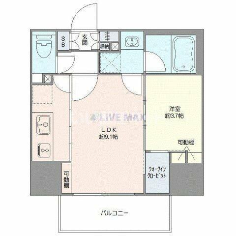 シーフォルム大宮(1LDK/4階)の間取り写真