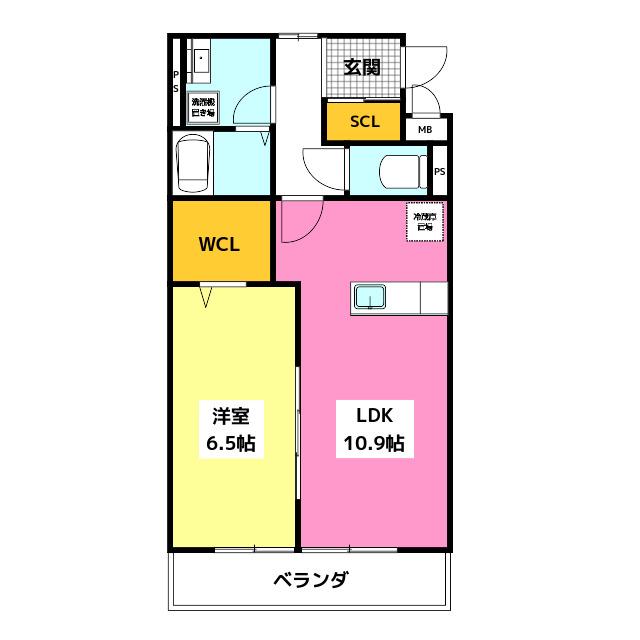 HILL TOP上大利(1LDK/2階)の間取り写真