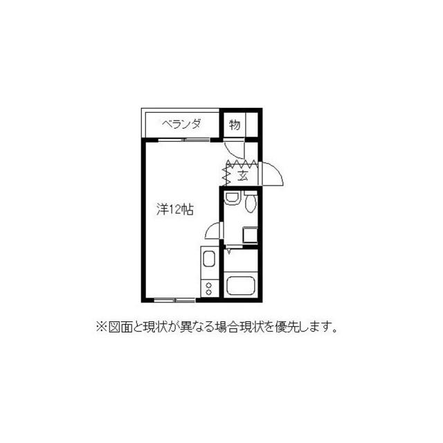 コーポ近藤(ワンルーム/2階)の間取り写真