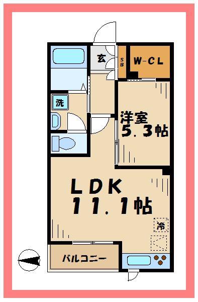 レジデンシア ド リオ(1LDK/2階)の間取り写真