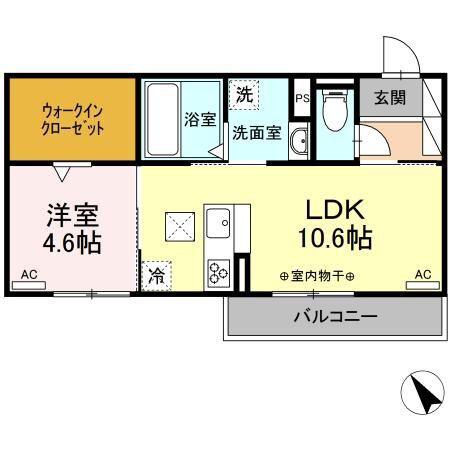 グランパセオ(1LDK/1階)の間取り写真