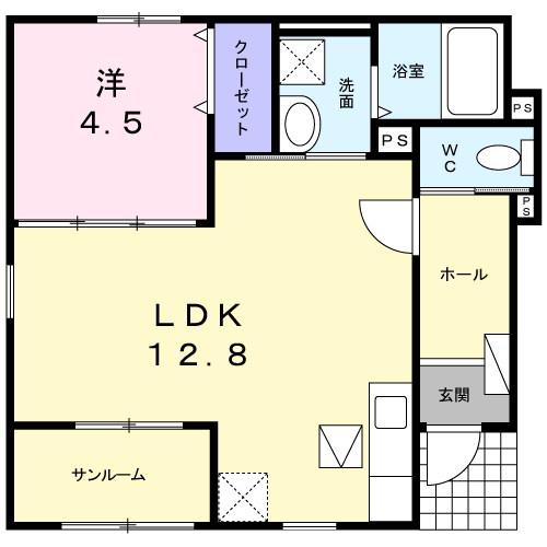 ANAN(1LDK/1階)の間取り写真