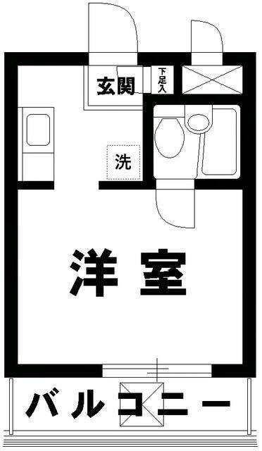 サンパレス目黒(ワンルーム/4階)の間取り写真
