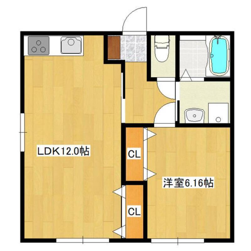 イースト2(1LDK/2階)の間取り写真