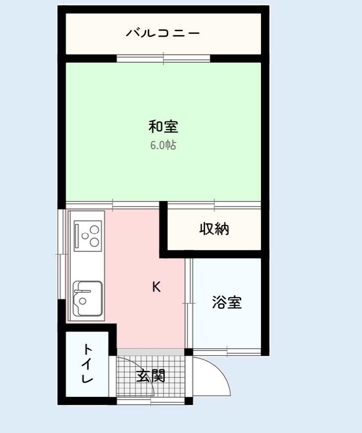 府中小柳レジデンス(1K/2階)の間取り写真