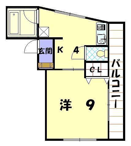 フォワードマンション久保(1K/4階)の間取り写真