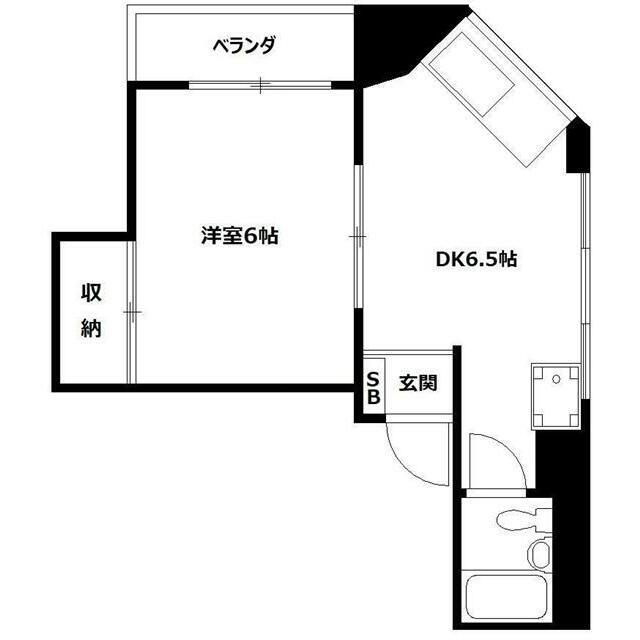 田中ビル(1DK/2階)の間取り写真