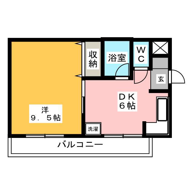 都営大江戸線 練馬春日町駅 徒歩9分 4階建 築29年(1DK/4階)の間取り写真