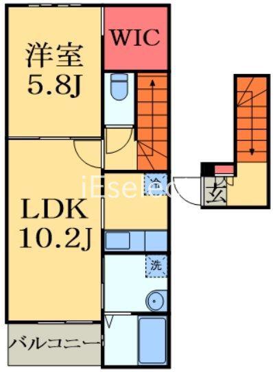 スカイコート(1LDK/2階)の間取り写真