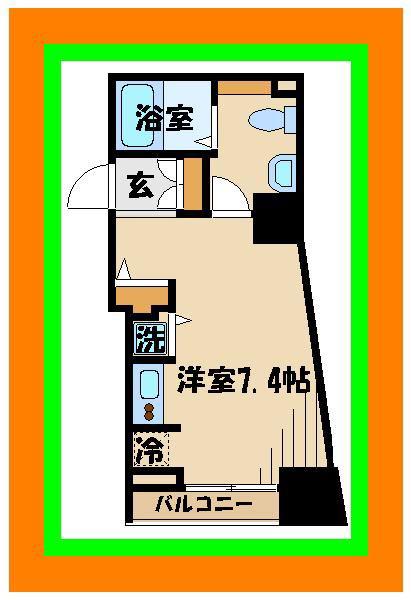 ドルチェ東京府中・弐番館(ワンルーム/3階)の間取り写真