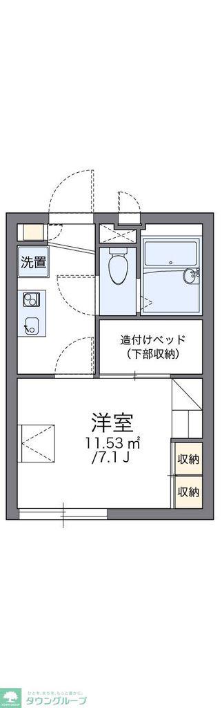 レオパレスフレイア(1K/2階)の間取り写真