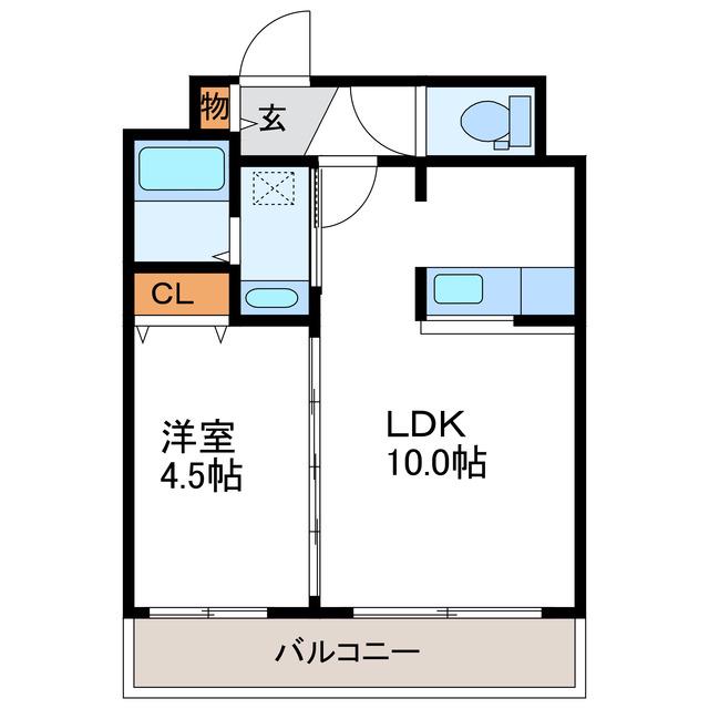 マリオン桑園(1LDK/1階)の間取り写真