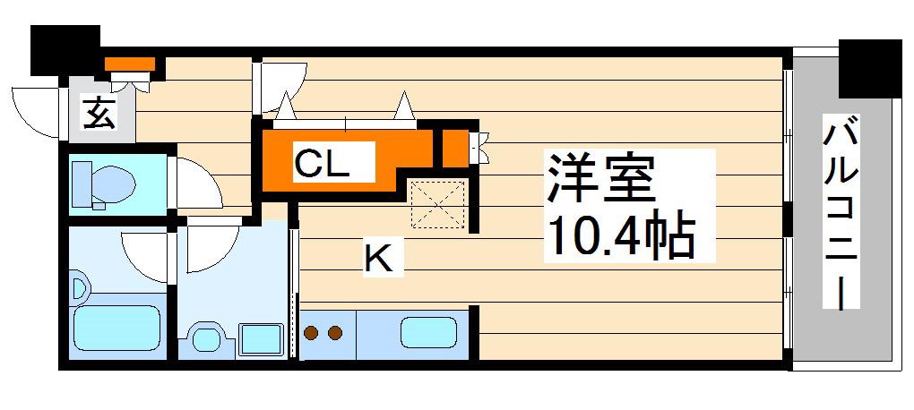 アーバンフラッツ榴ヶ岡(ワンルーム/3階)の間取り写真