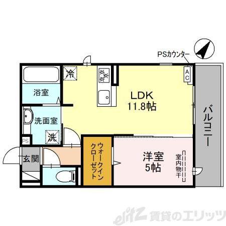 D-RESIDENCE南芥川町(1LDK/2階)の間取り写真