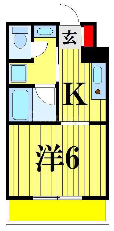 レフィーニ大宮盆栽町(1K/4階)の間取り写真