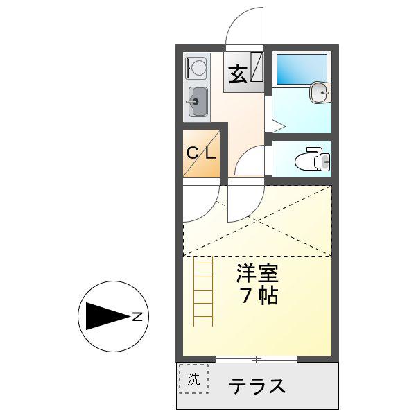 LIND(1K/1階)の間取り写真