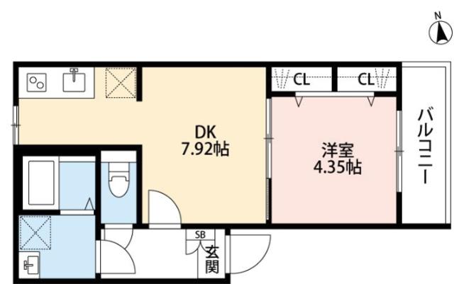 T.A足立区足立2丁目IIC棟(1DK/3階)の間取り写真