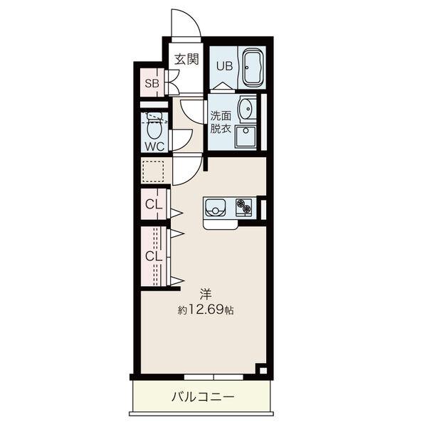 S-LIFE刈谷HIROKOJI(ワンルーム/1階)の間取り写真