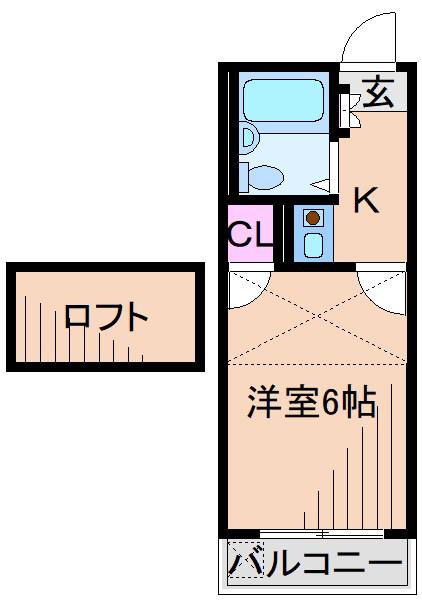 レオパレス大倉山第1(1K/2階)の間取り写真