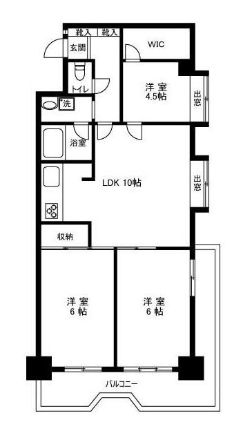 ライオンズマンション堀切菖蒲園(3LDK/3階)の間取り写真