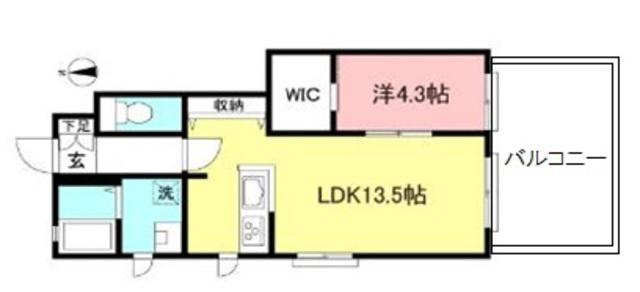 メゾンリヴィエール(1LDK/1階)の間取り写真