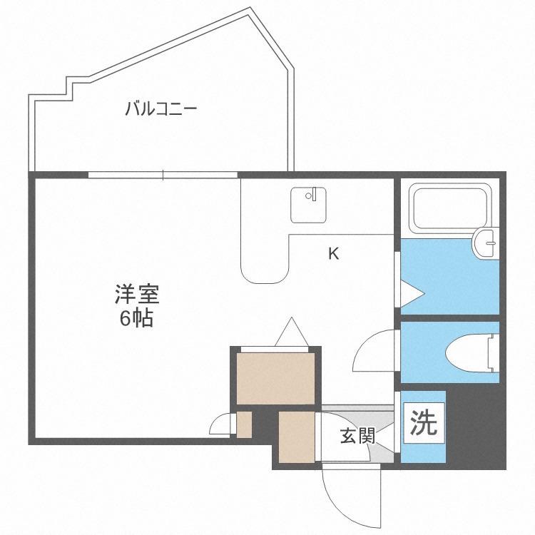 大橋東舛田ビル(1K/4階)の間取り写真