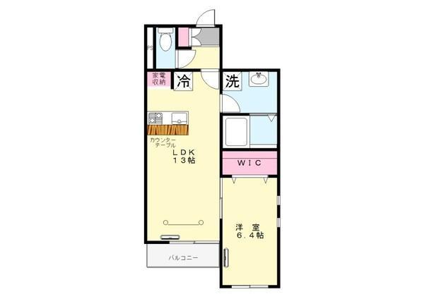 VILLA ALTO(1LDK/1階)の間取り写真