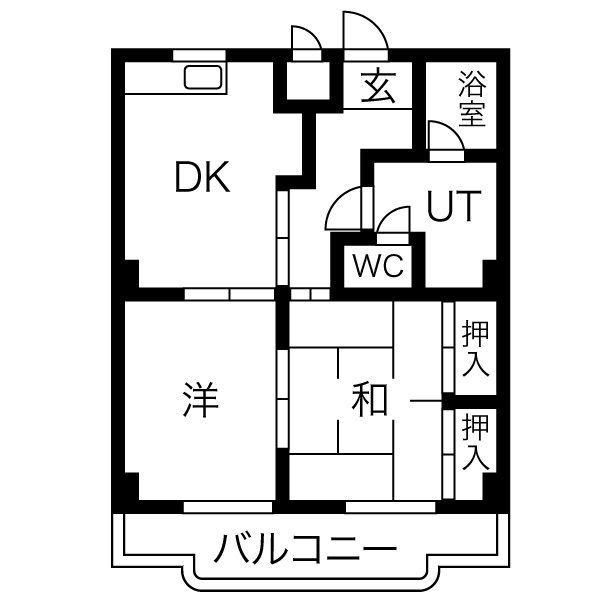レジデンス横山(2DK/3階)の間取り写真