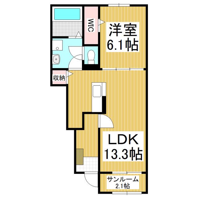 北アルプスGIFT(1LDK/1階)の間取り写真