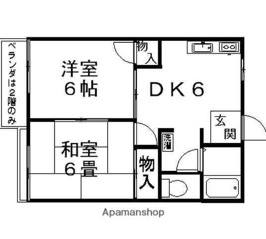 サンコート一番館(2DK/1階)の間取り写真