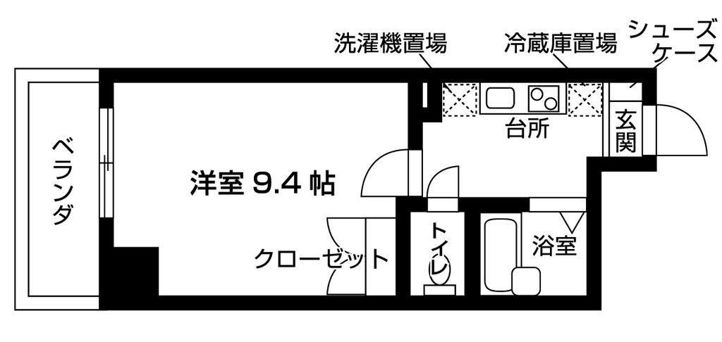 E STUDIO(1K/5階)の間取り写真