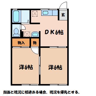 フレグランス藤原L(2DK/2階)の間取り写真
