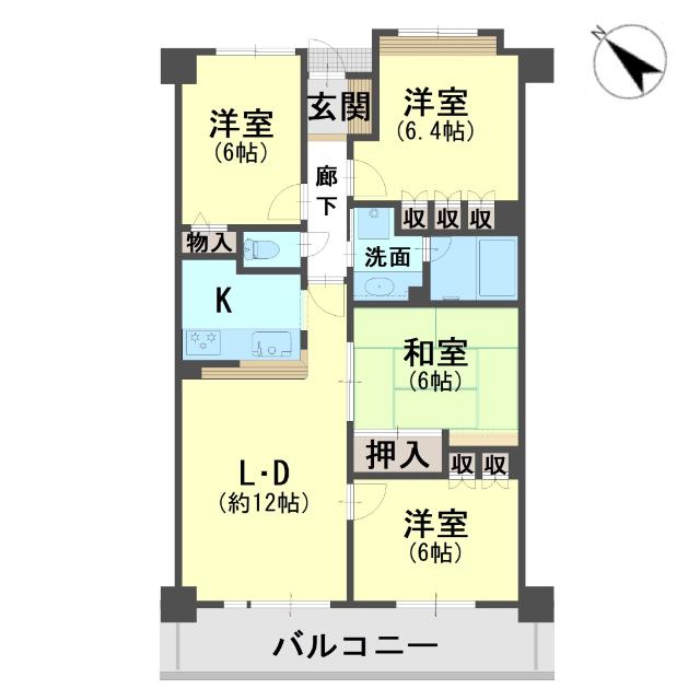 サーパス今泉(4LDK/3階)の間取り写真