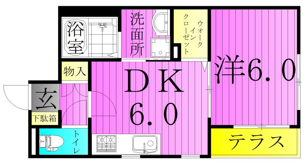 CASA FELICE千住(1DK/1階)の間取り写真