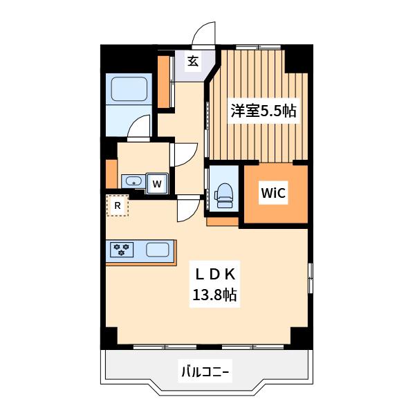 ベルヴィアージナカヤマ(1LDK/8階)の間取り写真