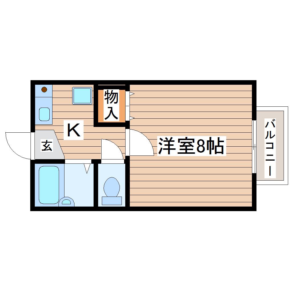 パストラル八乙女中央(1K/1階)の間取り写真