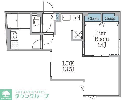 LAPIS恵比寿II(1LDK/3階)の間取り写真