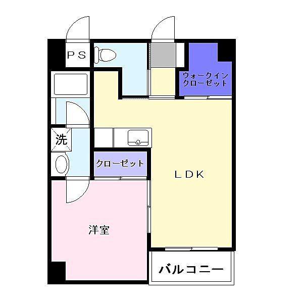 スカル梅満(1LDK/6階)の間取り写真