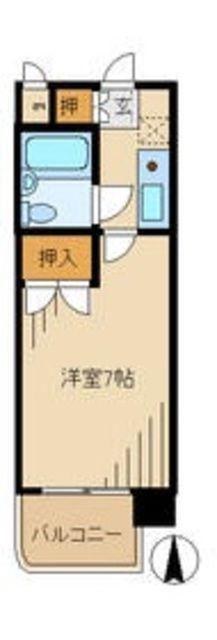 クリスタルマンション(1K/4階)の間取り写真